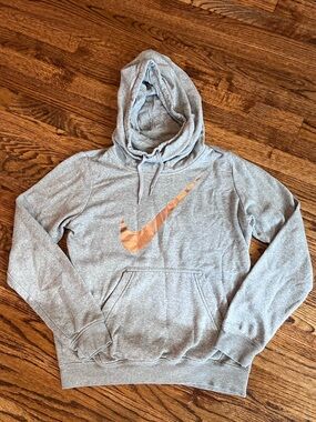 Nike Women’s Gray Hoodie Rose Gold Logo Size M